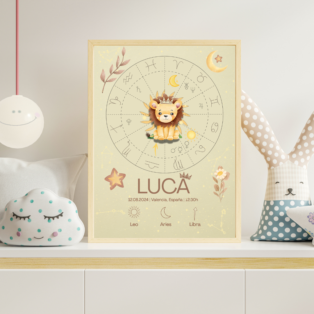 Póster Personalizado de Carta Astral · Pequeño Sol ✦